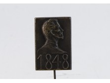 Régi ezüst Petőfi kitűző kabátdísz 1848