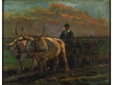 XX. századi magyar festő : Ökrös szekér