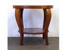 Antik art deco szalonasztal körasztal 65 x 72 cm