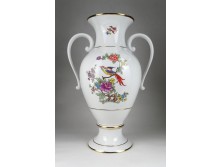 Hatalmas paradicsommadaras hibátlan Hollóházi porcelán váza 42 cm