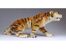 Royal Dux porcelán tigris szobor 19 cm