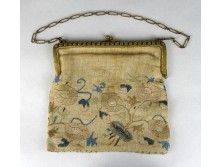 Gyönyörű antik réz csatos hímzett színházi táska