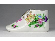 Hibátlan virág mintás jubileumi Herendi porcelán cipő 1964