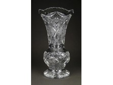 Régi hibátlan talpas csiszolt kristály váza 22 cm