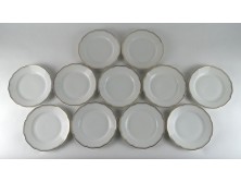 Régi jelzett Schlaggenwald porcelán süteményes tányér készlet