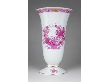 Indiai kosaras lila Herendi porcelán váza 18.5 cm