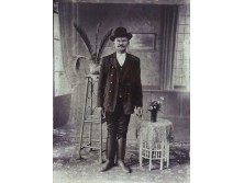 Antik keretezett férfi portré fotográfia 28 x 33 cm