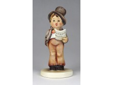 Antik Hummel porcelán kisfiú kottával 13 cm