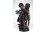 Incselkedő kislány és kisfiú nagyméretű bronz szobor pár 39 cm