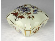 Búzavirágos Zsolnay porcelán bonbonier