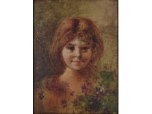 XX. századi festő : Kislány portré