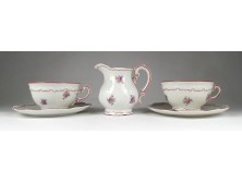 Régi virág mintás Zsolnay porcelán teáskészlet