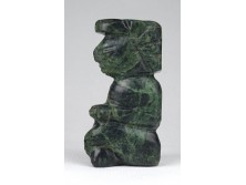 Régi dél amerikai zöld márvány totem faragás 12 cm