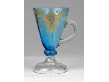 Antik türkiz színű aranyozott stampedlis pohár