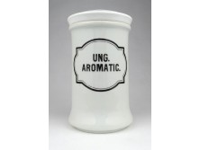 Régi porcelán patika edény tégely UNG. AROMATIC.