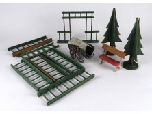 Antik fa gyerekjáték terepasztal térdarabok vasút modellhez