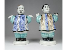 XX. századi keleti nodding porcelán szobor bólogatós figura pár házaspár 16.5 cm 