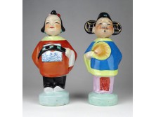 XX. századi keleti nodding porcelán szobor bólogatós figura pár házaspár  19 cm 