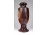 Antik barna színű Hollóházi fajansz váza díszváza 21.5 cm