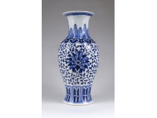Kék-fehér keleti Jingdezhen porcelán váza 20 cm