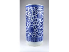 Hatalmas kék-fehér keleti porcelán padlóváza 46 cm