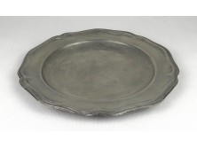 Antik jelzett ón tányér XIX. századi használati tárgy 23 cm