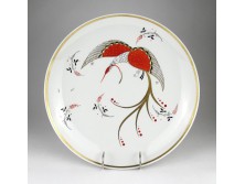 Régi nagyméretű madaras Wallendorf porcelán dísztál 33 cm