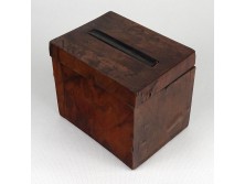 Biederbeier antik cigaretta kínáló cigaretta adagoló fa doboz 9.5 x 8.5 x 11 cm