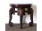 Régi faragott elefánt lábas kisméretű körasztal egzotikus keleti fából 50 x 50 cm