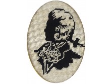 Régi árnykép gobelin : Mozart portré 21 x 16 cm