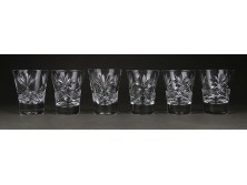 Régi csiszoltüveg pálinkás pohár készlet 6 darab