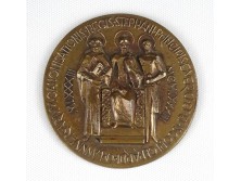 Nagy István János : Szent István szentté avatása bronz plakett 1083-1983