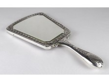 Antik ezüstözött pipere tükör 15 x 30 cm
