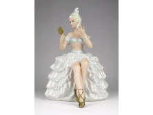 Régi jelzett német porcelán balerina táncoló hölgy 21 cm