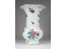 Antik bogár és pillangó mintás viktória Herendi porcelán váza 22 cm ~1930
