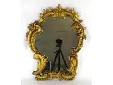 Antik faragott aranyozott barokk tükör 73 x 58 cm