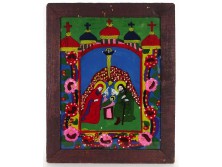 Antik erdélyi üveg ikon 46.5 x 37 cm