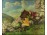 XX. századi festő : Pávás baromfiudvar - Hátoldalán szentkép
