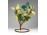 Mid century fújt üveg dísztárgy művészi virág kompozíció 21 cm