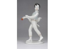 Régi jelzett Hollóházi Ludas Matyi figura 13 cm