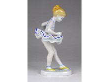Régi Hollóházi porcelán balerina figura 14 cm