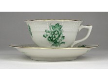 Régi zöld Eton mintás Herendi porcelán kávéscsésze
