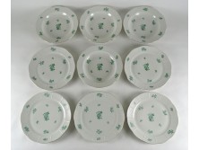 Régi zöld Eton mintás Herendi tányérkészlet
