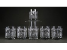 Csiszolt üveg kristály Whiskey pohár készlet 6 darab