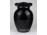 Régi fekete üveg váza ezüst díszítéssel 22 cm
