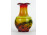 Régi művészi színezett üveg váza 12.5 cm