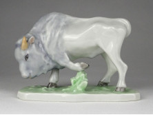 Régi ritka Herendi porcelán bölény 13 cm