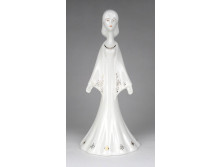 Régi Aquincum porcelán menyasszony figura 24.5 cm