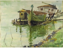 Szili Török Dezső : Szegedi halászhajó 1964.VII.25.