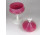 Antik nagyméretű rózsaszín fújt üveg talpas bonbonier 27 cm